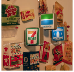 New Home Accessories Japan 711 Family Lawson Light Sign Fridge Magnets Creative Miniature DIY Magnetic Decorations