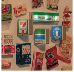 New Home Accessories Japan 711 Family Lawson Light Sign Fridge Magnets Creative Miniature DIY Magnetic Decorations