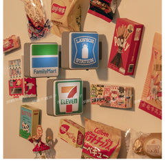 New Home Accessories Japan 711 Family Lawson Light Sign Fridge Magnets Creative Miniature DIY Magnetic Decorations