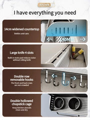 Kitchen Spice & Knife Holder with Spoon and Chopstick Organizer