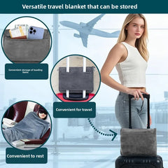 2-in-1 Throw Pillow & Travel Blanket – Portable Coral Fleece