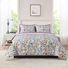 7-Piece Reversible Floral Comforter Set – King Size with Sheets & Pillowcases