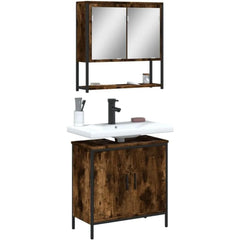 2-Piece Smoked Oak Bathroom Furniture Set