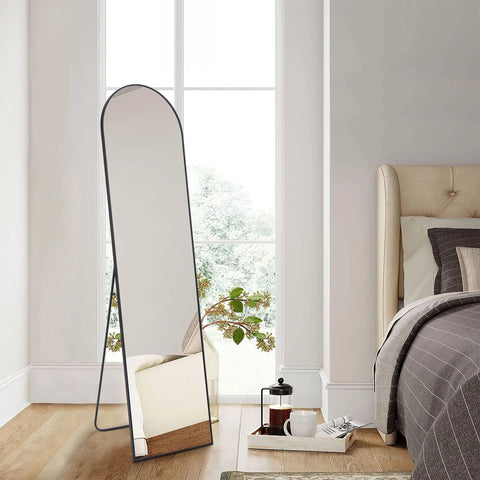 JHK 59"x16" Full Body Wall Mirror with Aluminum Frame & Stand