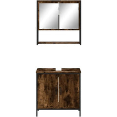 2-Piece Smoked Oak Bathroom Furniture Set