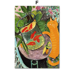 Funny Art Canvas Prints – Black Cat & Van Gogh Sunflowers Inspired Posters