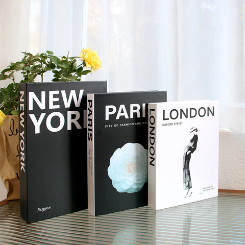 3-Piece Decorative Fake Books Set for Coffee Table & Decor