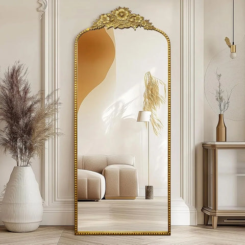75x30 Baroque Full-Length Vintage Wall Mirror with Antique Metal Frame