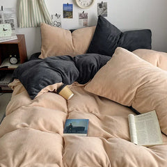 Winter Milk Fleece 4-Piece Flannel Bedding Set
