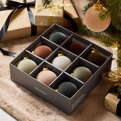 2026 Plush Velvet Christmas Ball Set – 8cm Decorative Pendants