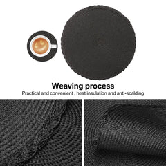 Set of 6 Round Braided Washable Placemats – 34cm Heat Resistant