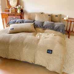 Thick Velvet Winter Duvet Cover – Solid Color Soft Quilt Cover