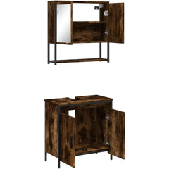 2-Piece Smoked Oak Bathroom Furniture Set