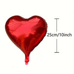 50-Pack 10" Red Heart-Shaped Valentine's Day Balloons