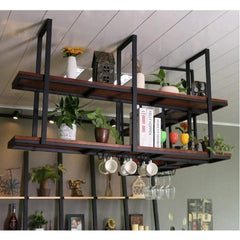 Ceiling Hanging Iron Art Floating Shelves for Plants & Decor