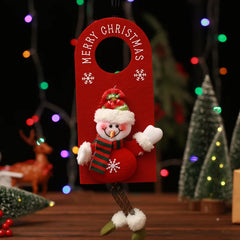 3-Piece Christmas Door Knob Ornaments – Snowman, Santa & Elk
