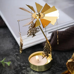 Metal Rotating Candle Holder – Christmas & Party Decoration