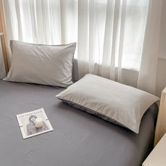 4-Piece Solid Color Brush Fabric Bedding Set – Duvet Cover & Pillowcases