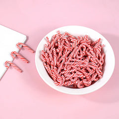 Mini Red & White Resin Candy Cane Christmas Pendants