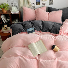 Winter Milk Fleece 4-Piece Flannel Bedding Set