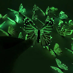 12-Piece 3D Luminous Butterfly Wall Stickers – Modern DIY Decor