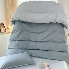 4-Piece Solid Color Brush Fabric Bedding Set – Duvet Cover & Pillowcases