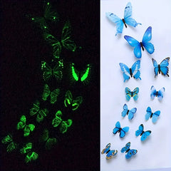 12-Piece 3D Luminous Butterfly Wall Stickers – Modern DIY Decor