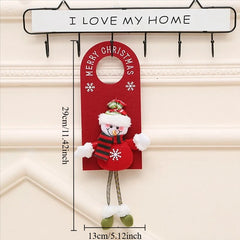 3-Piece Christmas Door Knob Ornaments – Snowman, Santa & Elk