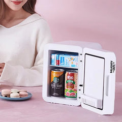 4L Mini Makeup Fridge with LED Light & Mirror – Portable Cosmetic Cooler