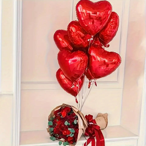 50-Pack 10" Red Heart-Shaped Valentine's Day Balloons