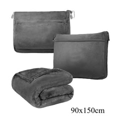 2-in-1 Throw Pillow & Travel Blanket – Portable Coral Fleece
