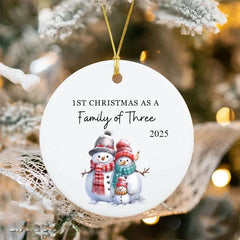 2025 Family of Three Christmas Ornament – Baby’s First Christmas Decor