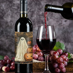 Halloween Bottle Stickers – Retro Ghost & Pumpkin Patterns