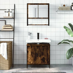 2-Piece Smoked Oak Bathroom Furniture Set