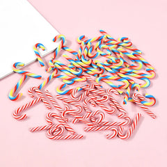 Mini Red & White Resin Candy Cane Christmas Pendants