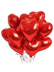 50-Pack 10" Red Heart-Shaped Valentine's Day Balloons