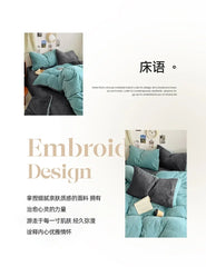 Winter Milk Fleece 4-Piece Flannel Bedding Set
