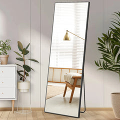 JHK 59"x16" Full Body Wall Mirror with Aluminum Frame & Stand