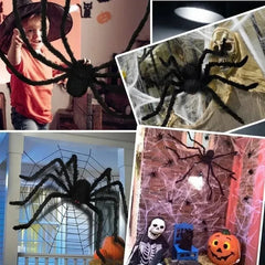Giant Plush Halloween Spider Decoration – 30 to 200cm