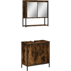 2-Piece Smoked Oak Bathroom Furniture Set
