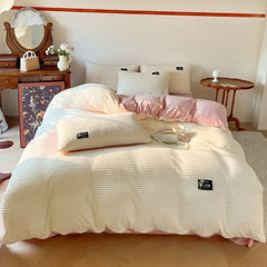 Thick Velvet Winter Duvet Cover – Solid Color Soft Quilt Cover