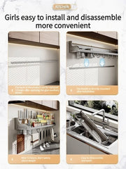 Kitchen Spice & Knife Holder with Spoon and Chopstick Organizer