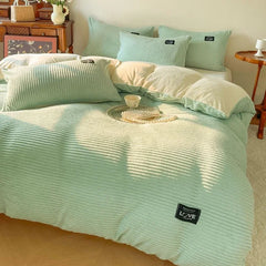Thick Velvet Winter Duvet Cover – Solid Color Soft Quilt Cover
