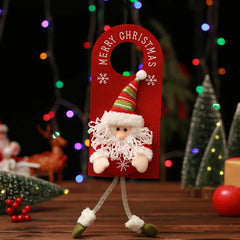 3-Piece Christmas Door Knob Ornaments – Snowman, Santa & Elk