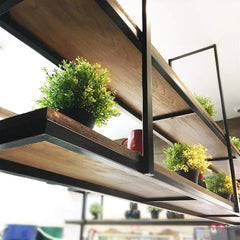 Ceiling Hanging Iron Art Floating Shelves for Plants & Decor