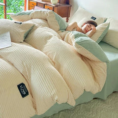 Thick Velvet Winter Duvet Cover – Solid Color Soft Quilt Cover