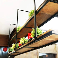 Ceiling Hanging Iron Art Floating Shelves for Plants & Decor