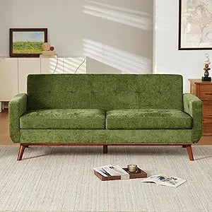77" Chenille Mid-Century Modern Tufted Sofa Loveseat