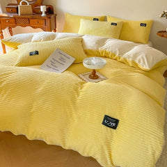 Thick Velvet Winter Duvet Cover – Solid Color Soft Quilt Cover