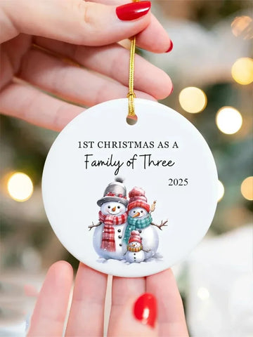 2025 Family of Three Christmas Ornament – Baby’s First Christmas Decor